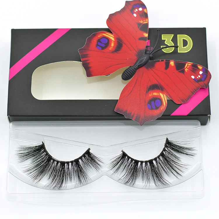 

Professional Factory Mink Eyelash False Box Custom Supplies, Black