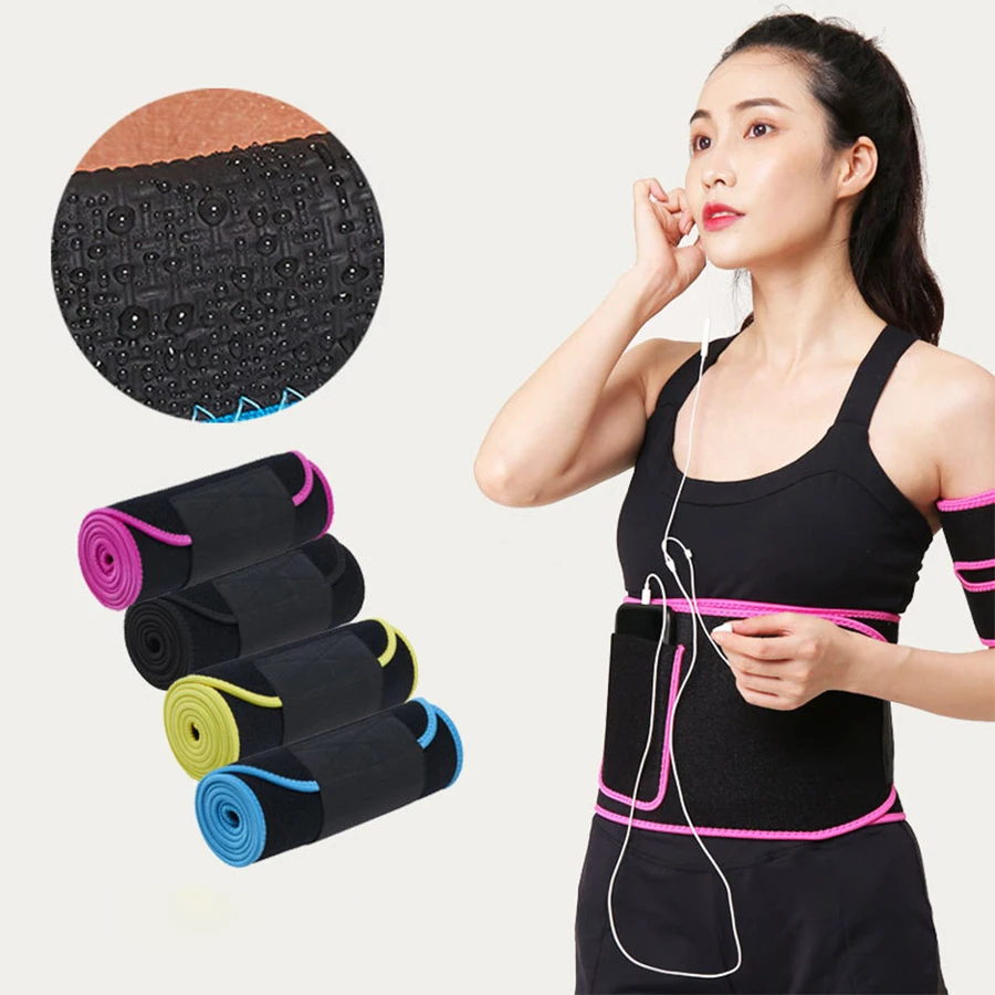 

wholesale waist trainer Custom Adjustable sweat bands waist trimmers and shape wear, Black, green, purple, pink, orange,grey,blue or custom