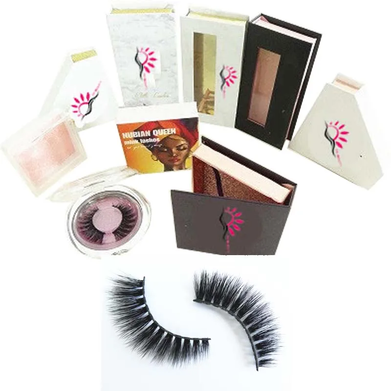 

Wholesale mink eyelashes lashes book packaging, Nature color black