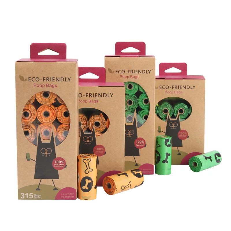 

2021 Trending Pet Products Custom Printed Eco Biodegradable Dog Poop Waste Bags wholesale stock ready for shipping NP1001 Series, Green/black