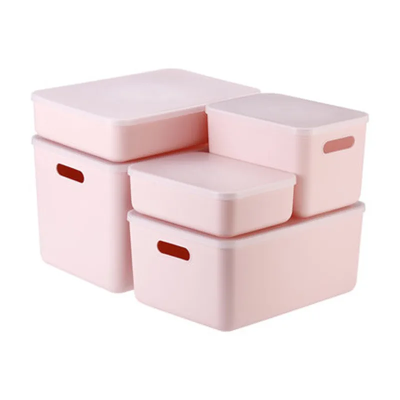 

Multi-functional home storage box set, White;pink