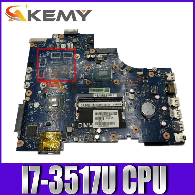 

Original Laptop motherboard For DELL 17R 3721 5721 Mainboard CN-0WTY0Y 0WTY0Y LA-9102P CPU I7-3517U