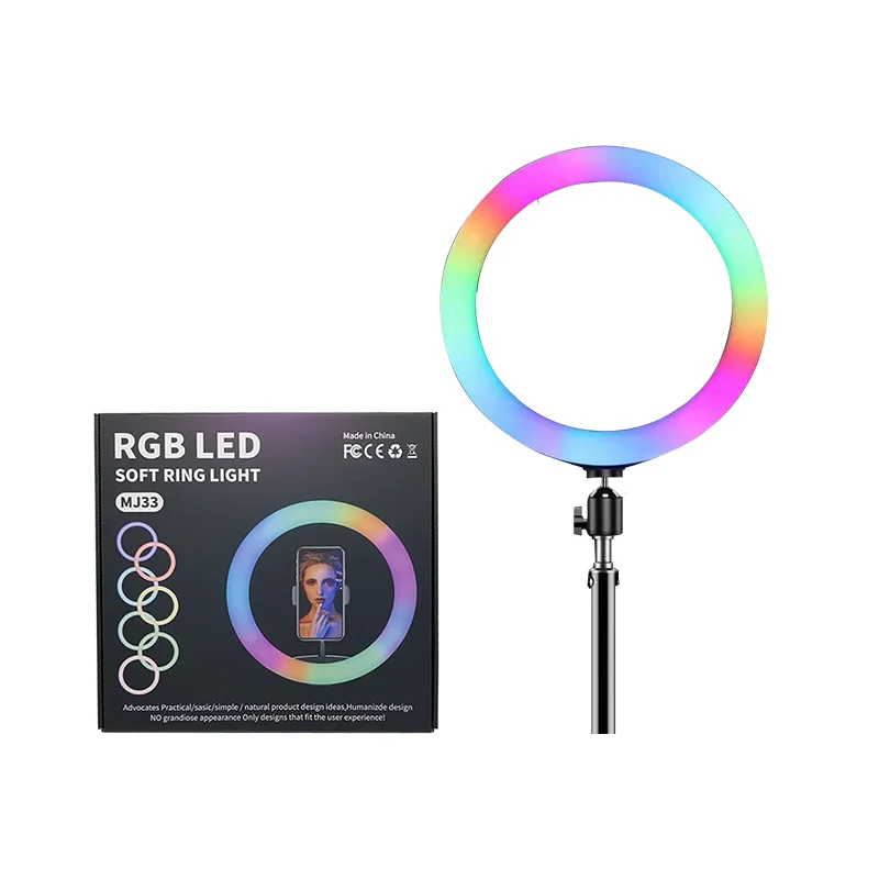 

10 Inch RGB Led Ring Light Stand Photography Studio Cosmetic Selfie Lamp Ring Light with Tripods, Black