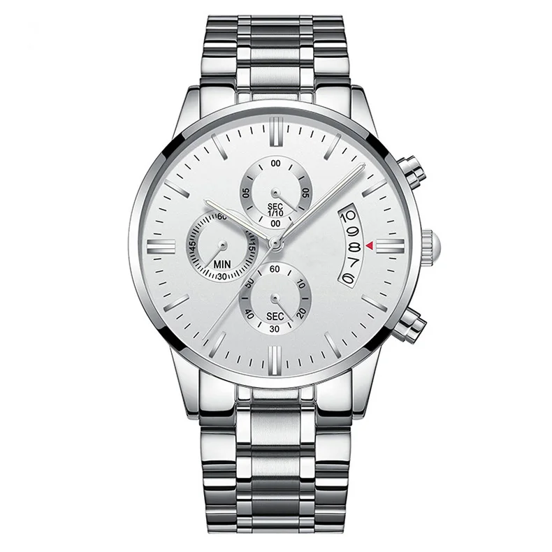 

Unisex Custom Elegant Gift Set Quartz Movement Stainless Steel Wrist Watch Dial With Logo For Couples