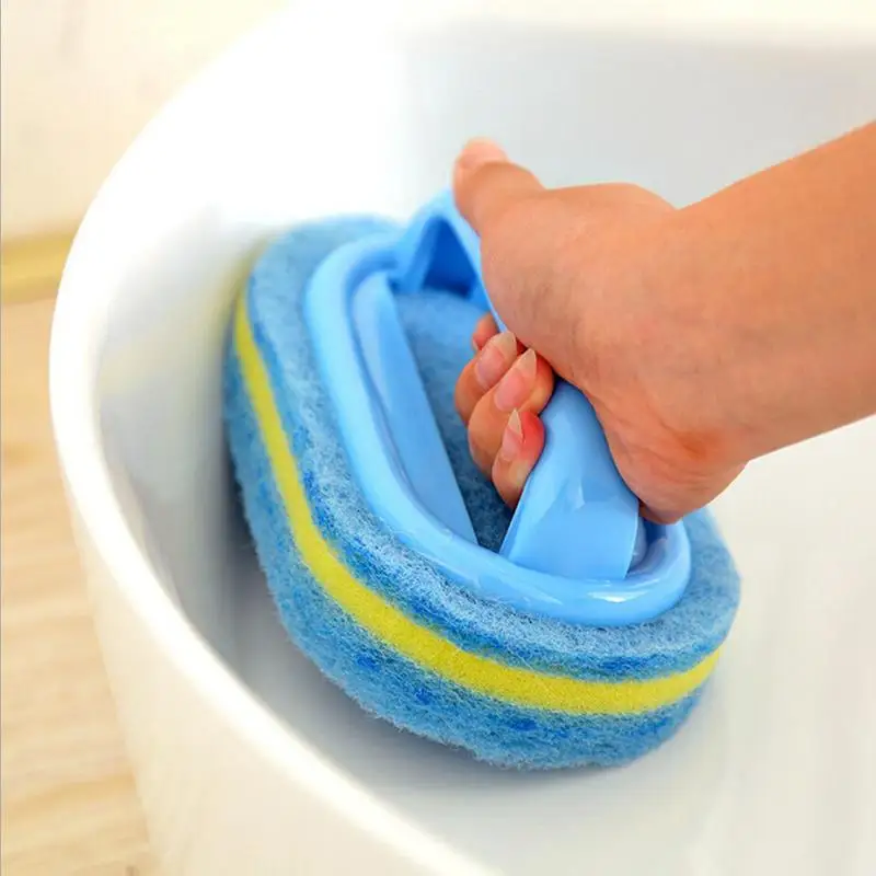 

Handheld Sponge Aihogard Blue Plastic Kitchen Cleaning Bathtub Ceramic Tile Glass WC Brush Sponge Durable Wall Cleaner Tools