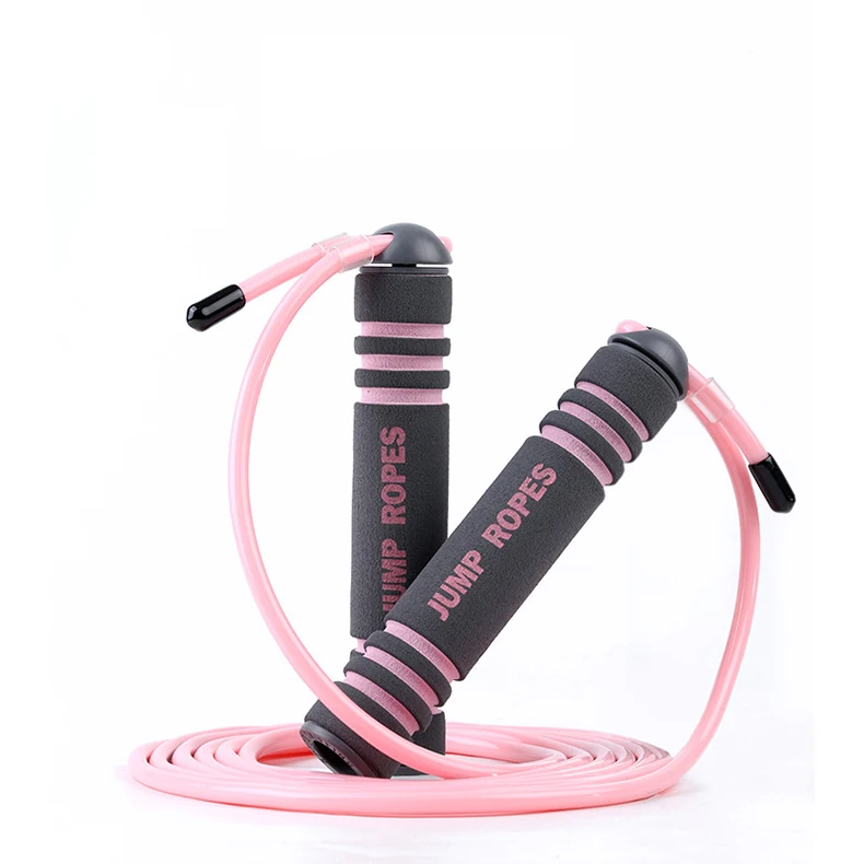 

Custom Logo Indoor Exercise Jumping Rope Adjustable Speed Skipping Rope with PVC Rope, Black/blue/red