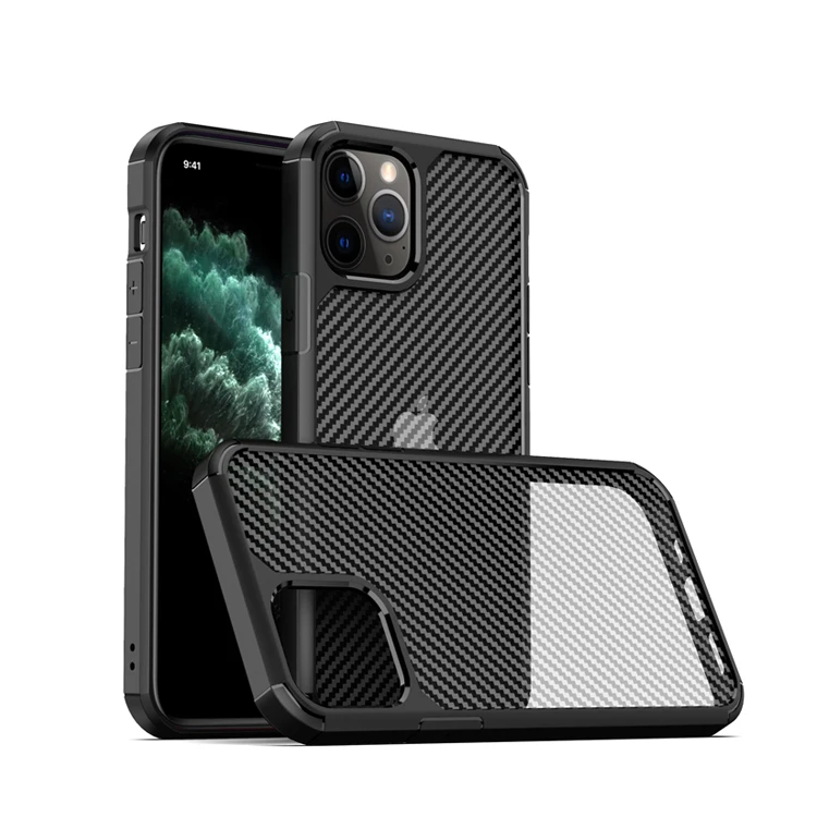 

Premium Dropshipping Tpu Pc Shockproof Carbon Fiber Men Design Phone Case Manufactor For Iphone 12 11 Pro Max Xs X 7 8 Plus, Clear