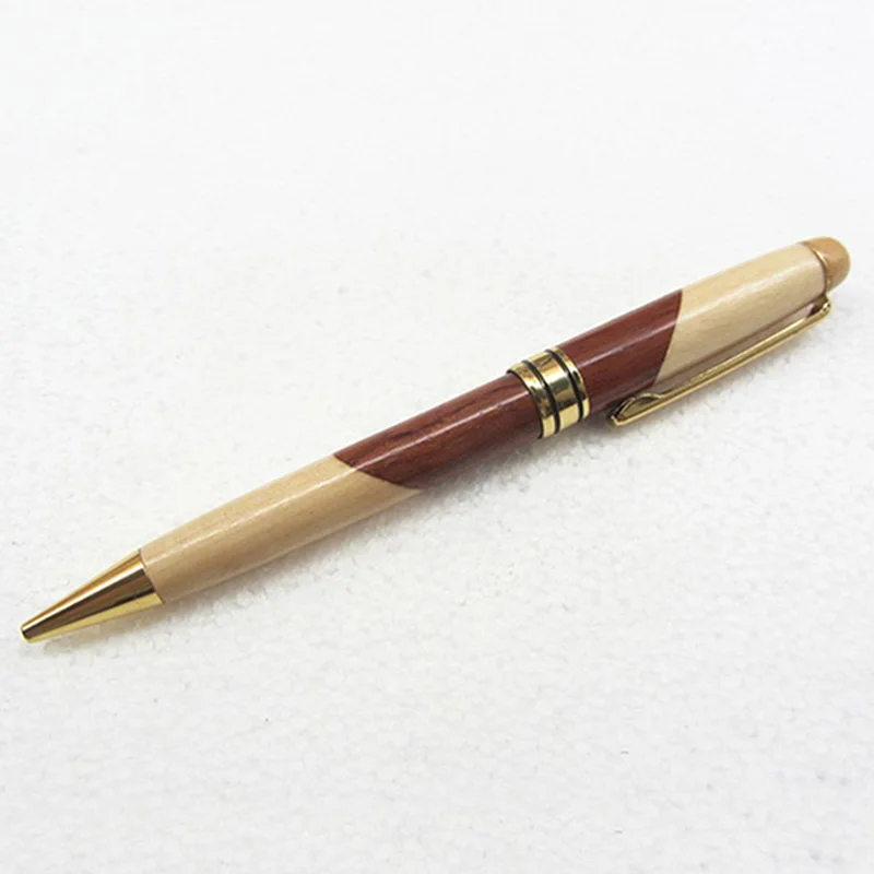 

Free Shipping Retails Personalized Logo Engrave Pen Blank Dual Double Color Timber Wooden Ballpoint Pen