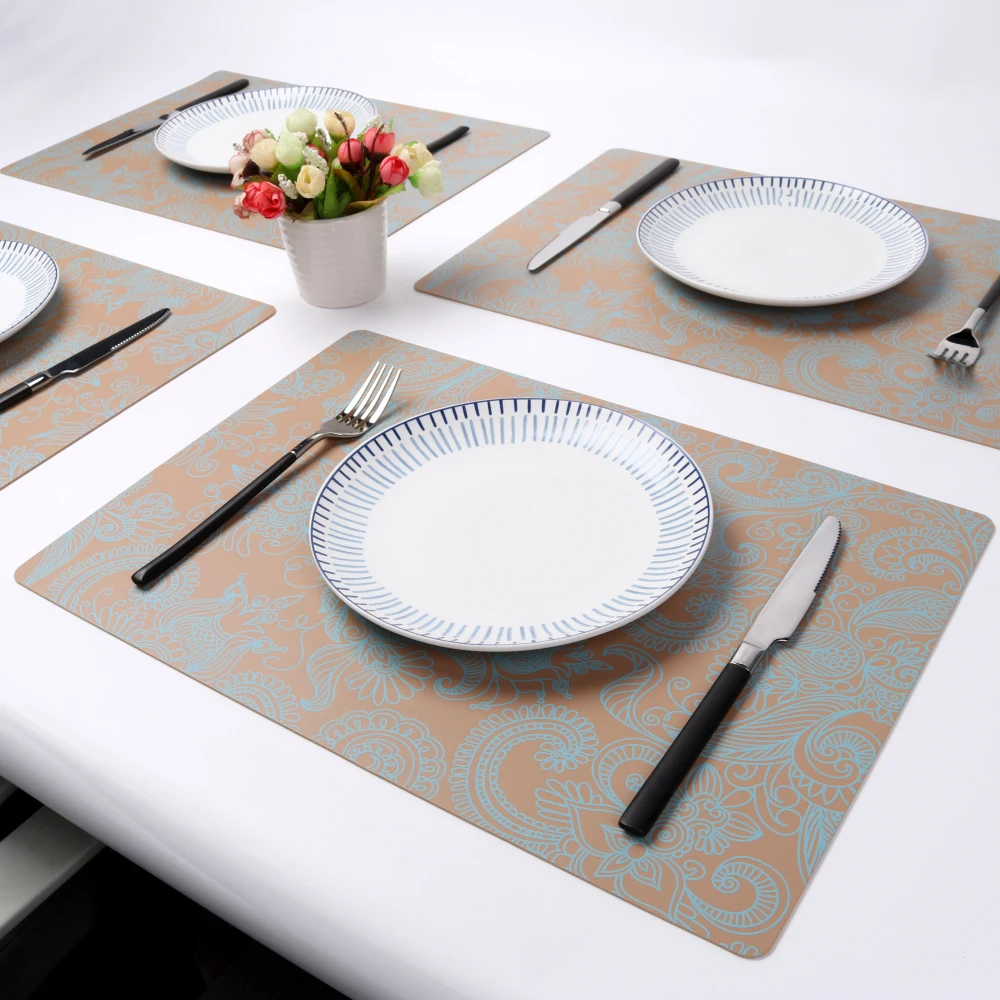 

RTS PU Leather Eco friendly Custom Print Table Mats