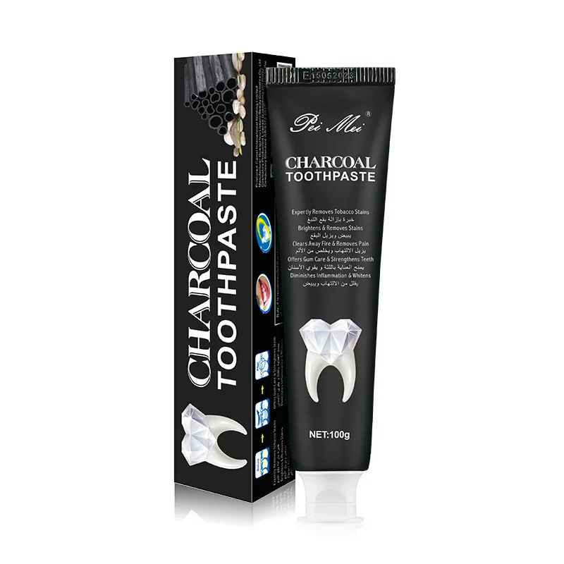 

Peimei Charcoal Tooth Paste Brightening Bad Breath Vegan Toothpaste, Black