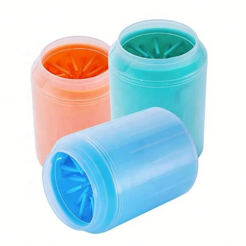 

Silicone Healthy Washable Durable Soft Pet Foot Washing Cups Detachable Pressing Type, Orange/green/blue