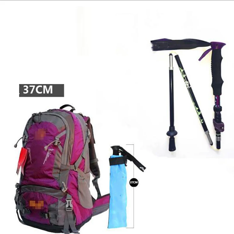 

Factory Manufacture Aluminium Folding Stick Ultralight Alpenstock for Outdoor Activities, Orange/green/grey