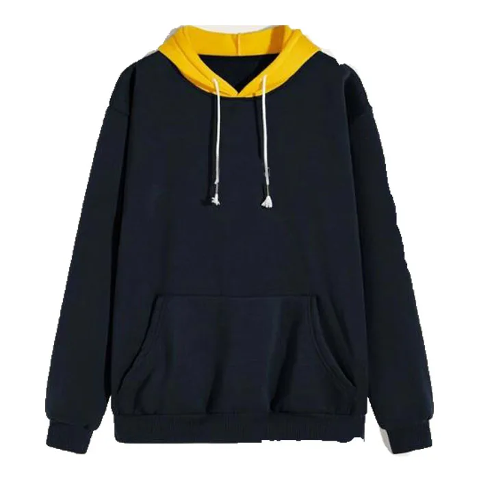 

Best quality new comfortable custom made cotton black and yellow pullover man hoodies, Customized color