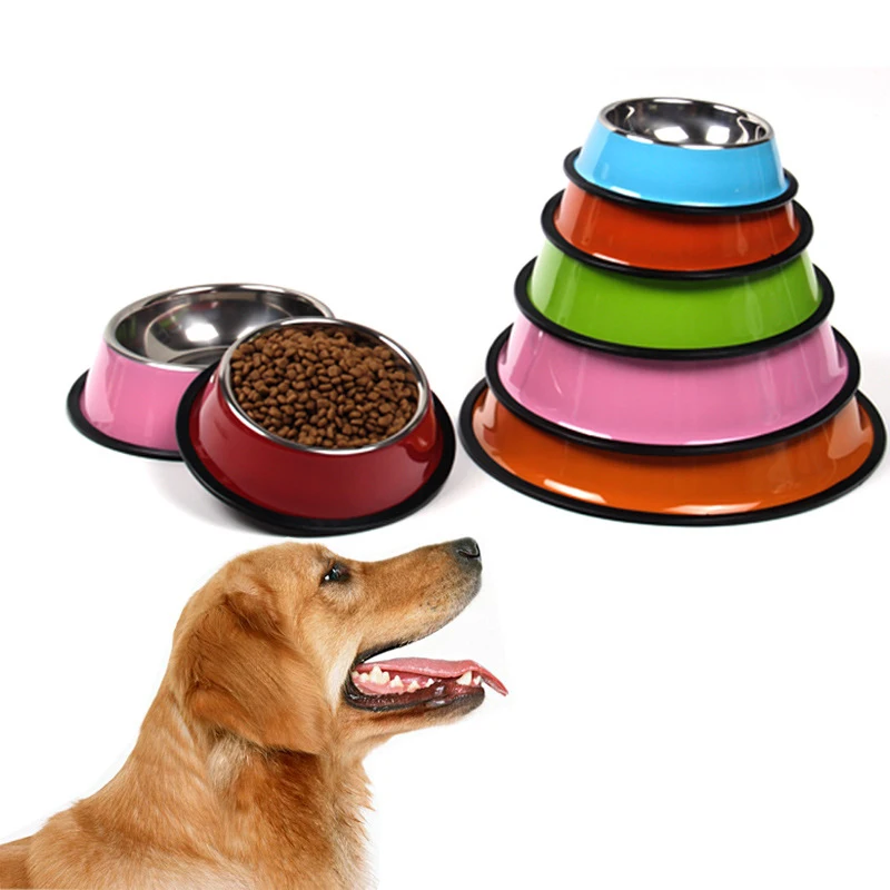

Vendors Non-slip Multicolored Cartoon Printing Stainless Food Bowl Pet Luxury Dog Bowl, Picture