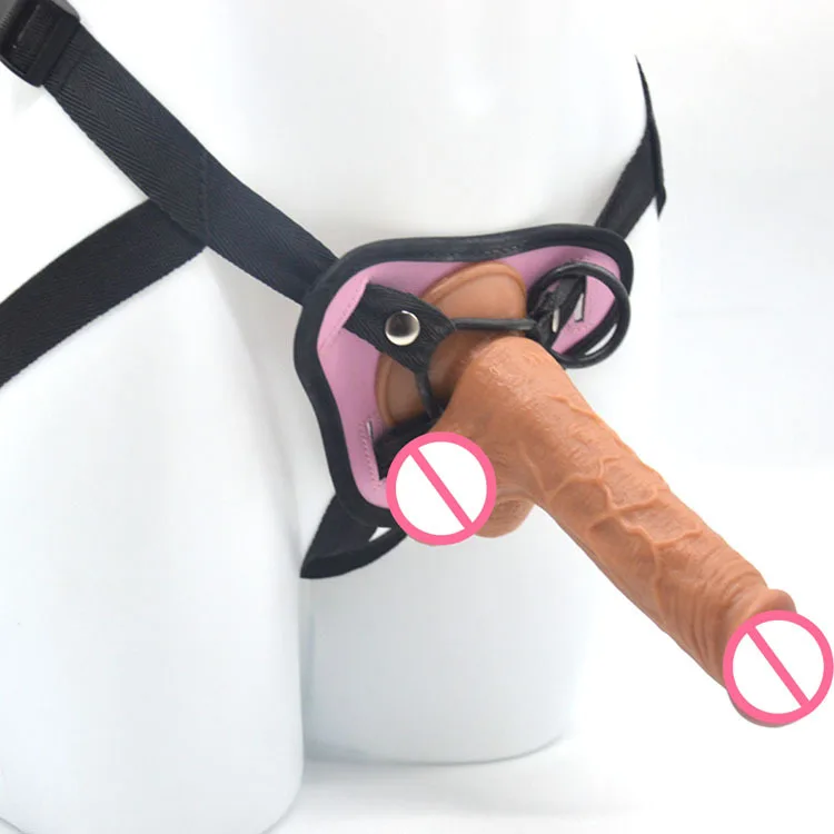 FAAK 17cm lesbian sex toy ladies dress strap on realistic dildo strapon  Strapon dildo penis with belt sex toy for women