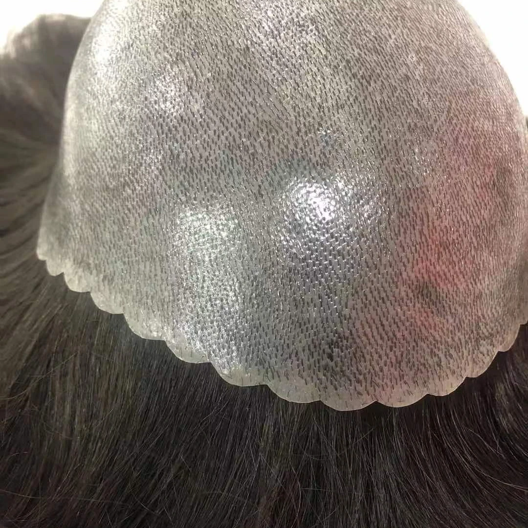 

100% Indian Human Hair Prosthesis with Skin Base Skin Injection 0810Pu Indian Hair Low Price Human Hair Toupee