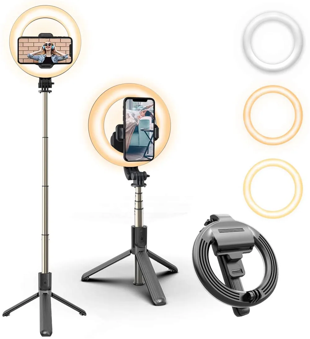 

CYKE Hot Sale Q07 6 Inch Selfie Ring Lights with Tripod Stand Video Selfie Stick Led Ring Lamp Battery Operated Luz Ring Light