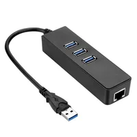 

High Speeed usb30 docking station Multi-function Lan Adapter usb3.0 to 3port HUB with Gigabit Ethernet Adapter