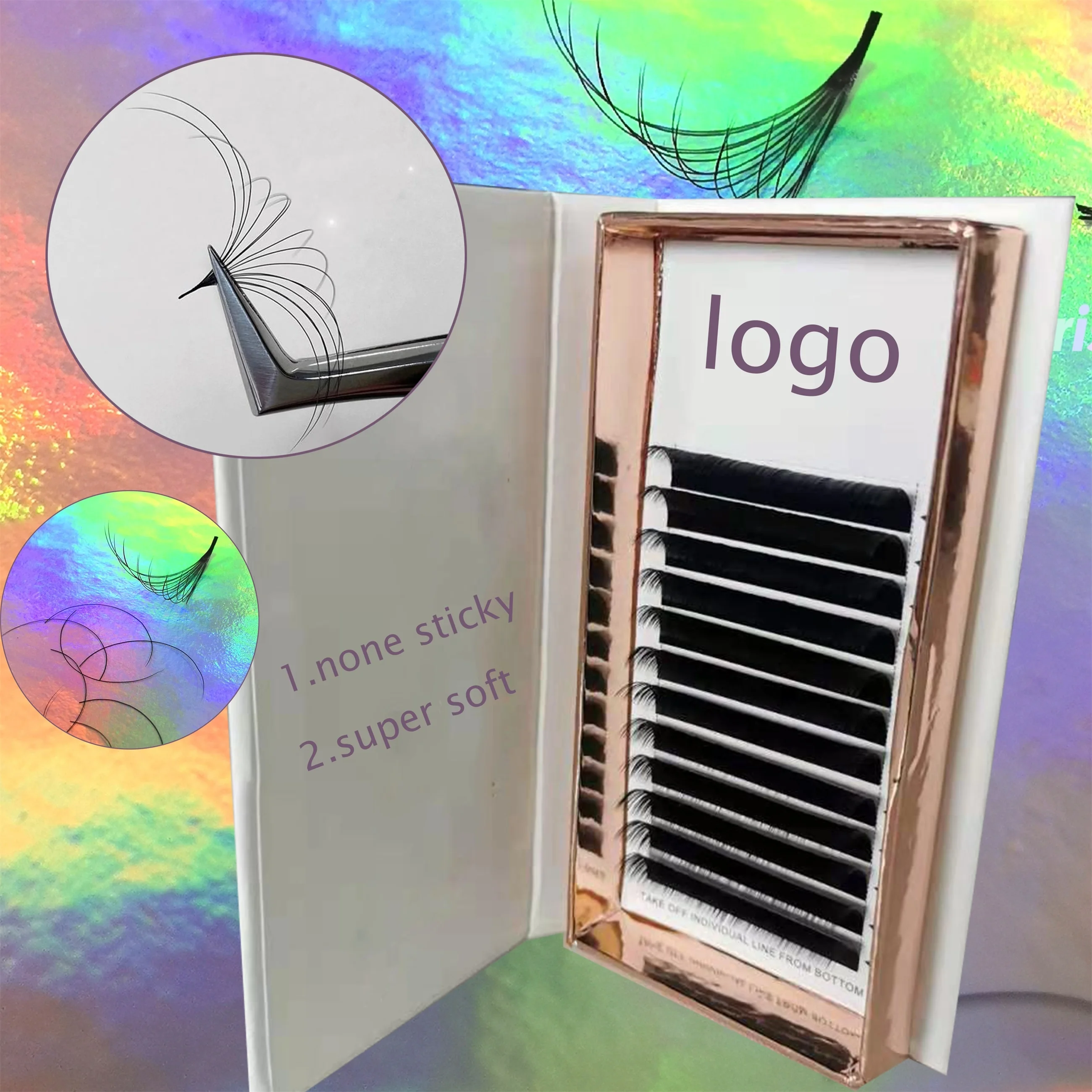 

Vegan lashes eyelashes 8-17mm Top korean fibers easy fan volume eyelash extensions