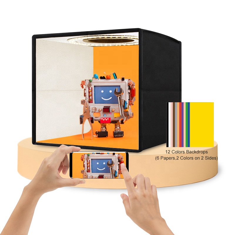 

Mini Ring Lightbox Folding Photograph Studio Box 12 backdrops Photo Studio lightbox for Camera Photo