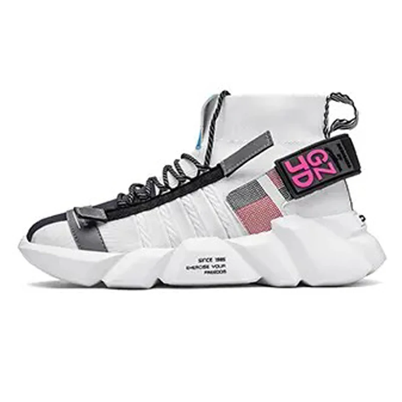 

New Arrivals Hot Selling Men Mesh Multicolor High Top Board Shoes Lace Up Thick Soles Sports Leisure Shoes, As picture,or custom