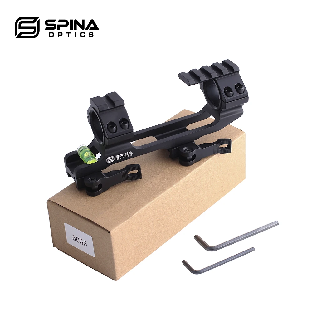 

SPINA New 30mm/25.4mm Scope Ring QD Mount Base with Spirit Bubble Level Picatinny Rail Gun Accessory for Hunting, Black