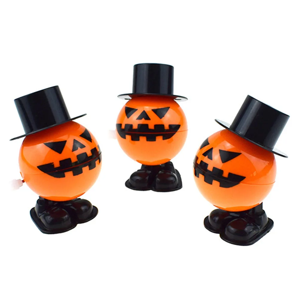LGW165 Wholesale Pumpkin Hat Jumping Toys Halloween Plastic Wind Up Toys Promotion Gifts
