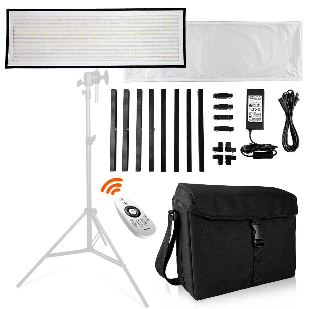 

Travor FL-3090 1x3' 30x90cm Daylight LED Light Panel 5500K Dimmable Photography Light with Soft Cloth Remote Control and Bag