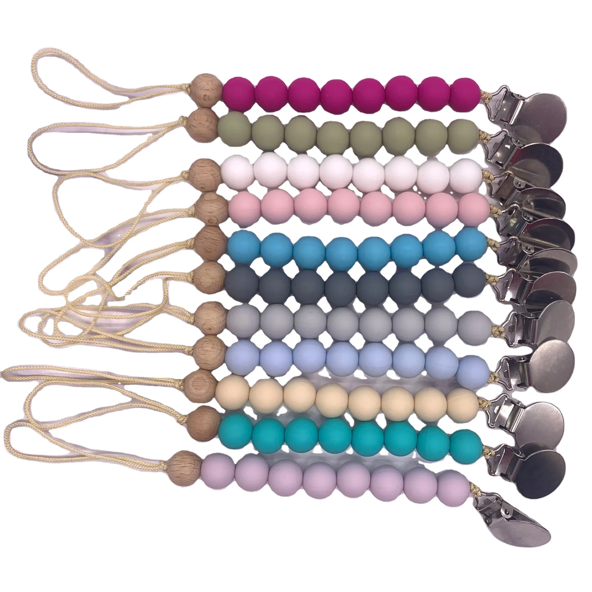 

Food Grade Silicone Feeding Baby Metal Pacifier Clip Dummy Holder