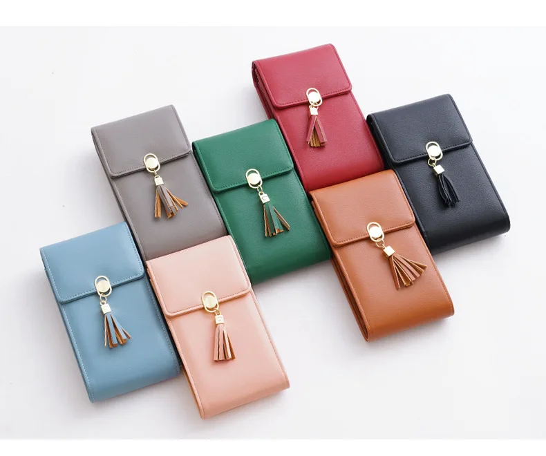 

Boshiho Womens Crossbody Shoulder Pocket Bag Tassel Cell Phone Purse Card Slot Holder Wallet Handbag lightweight cellphone Bags, Red;black;pink;gray;blue;brown;green