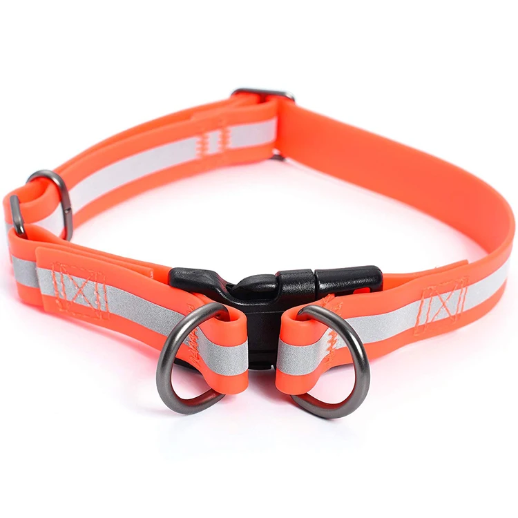 

Custom Waterproof Traction PVC Coated Reflective Clean Dog Collars for pet products, Green,yellow,orange,pink,red,blue,brown,black,white,etc.
