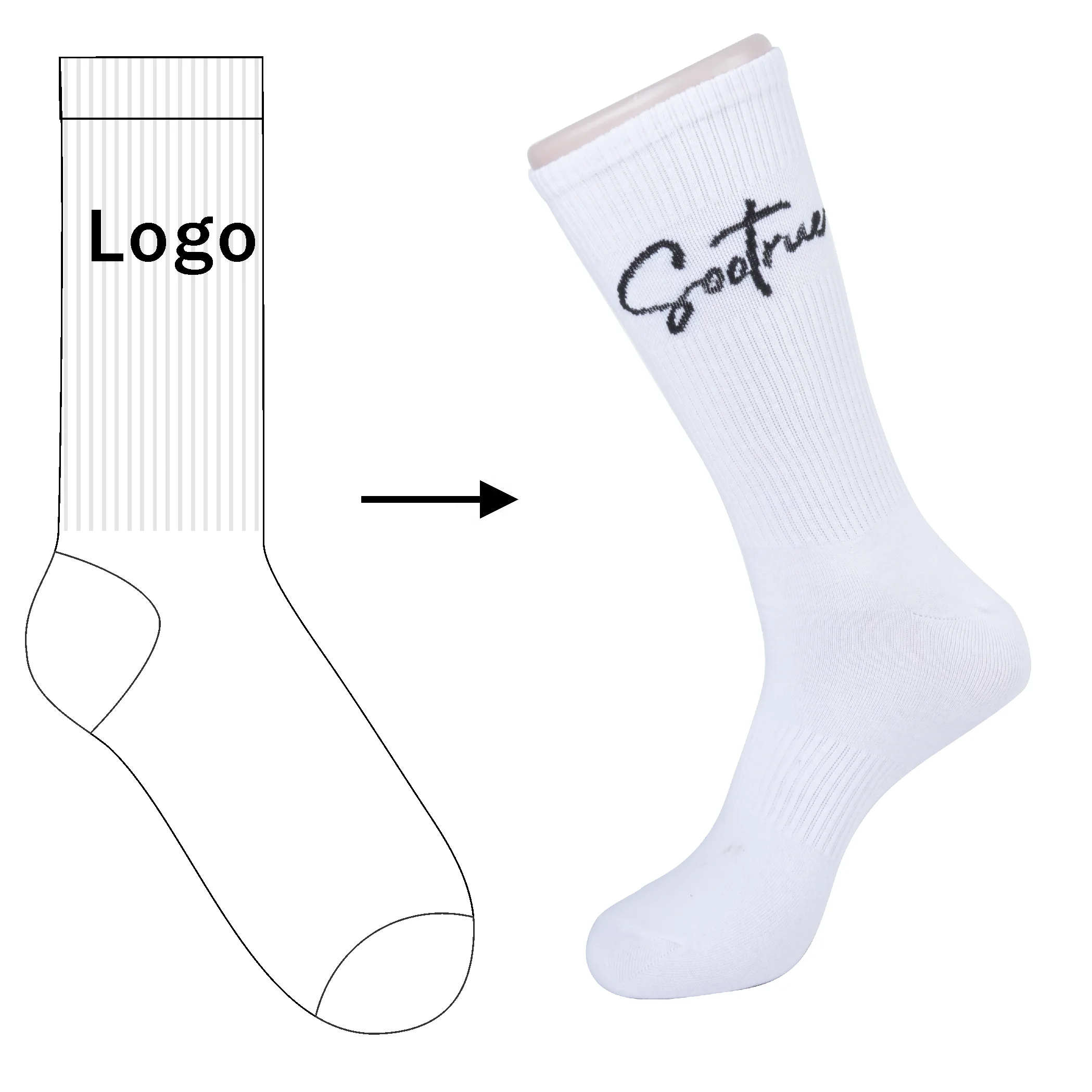 

Socks factory custom high quality socks custom white cotton socks with logo