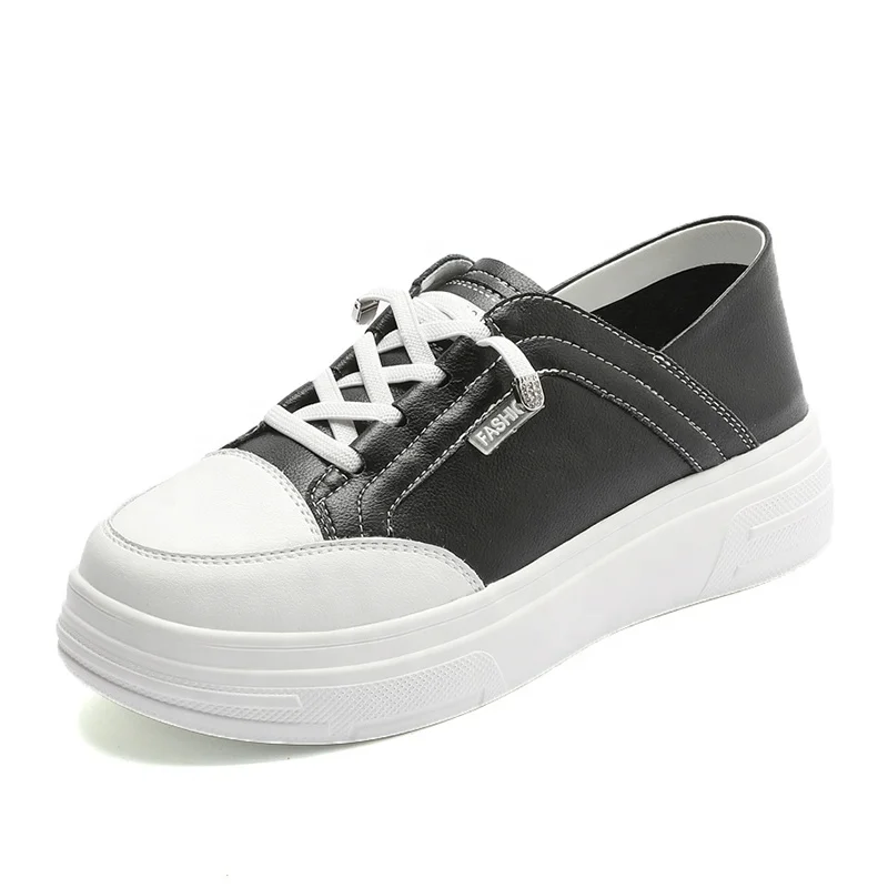 

Factory Price Comfortable Lady Casual Sport Black White Walking Shoes Women