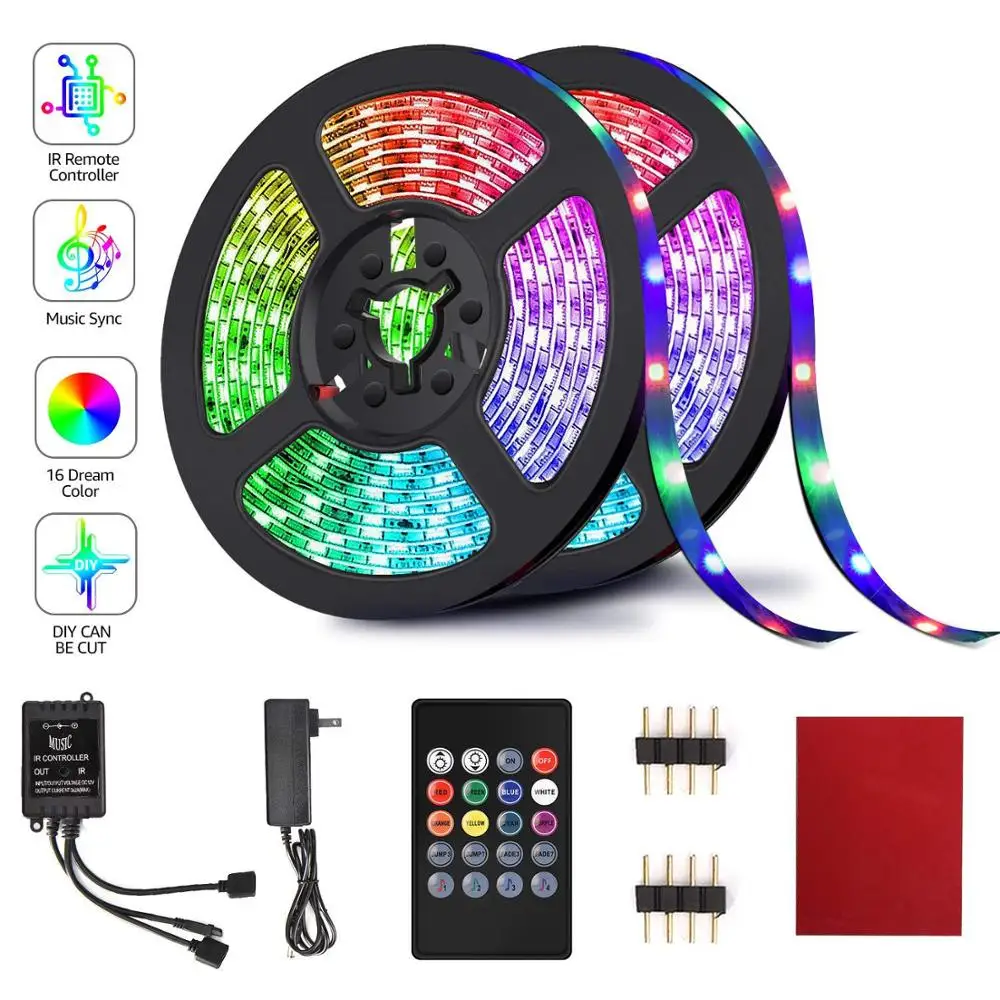 5050 music light strips  set 5 meters 150 lights / 10 meters 300 lights waterproof remote control voice control LED strip rgb