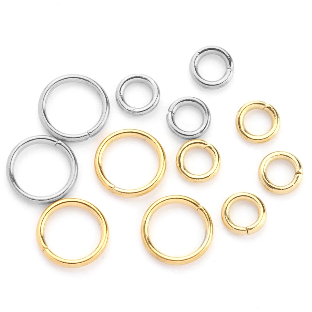 

Stainless steel necklace bracelet making connecting linking ring gold PVD closed ring