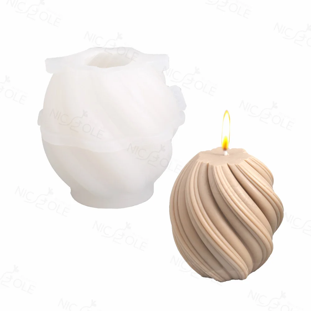 

Nicole Handmade Home Decoration 3 Different Sizes 3D Wave Silicone Soap And Candle Molds, Random