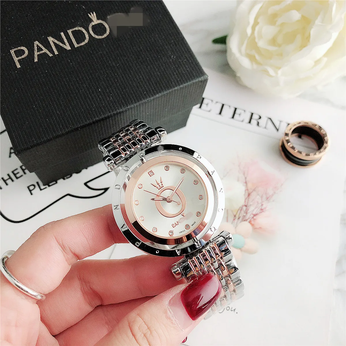 

Hot sale fashion Pandor Women stainless steel waterproof Luxury Wrist Watch famous brand ladies fashion watches gifts