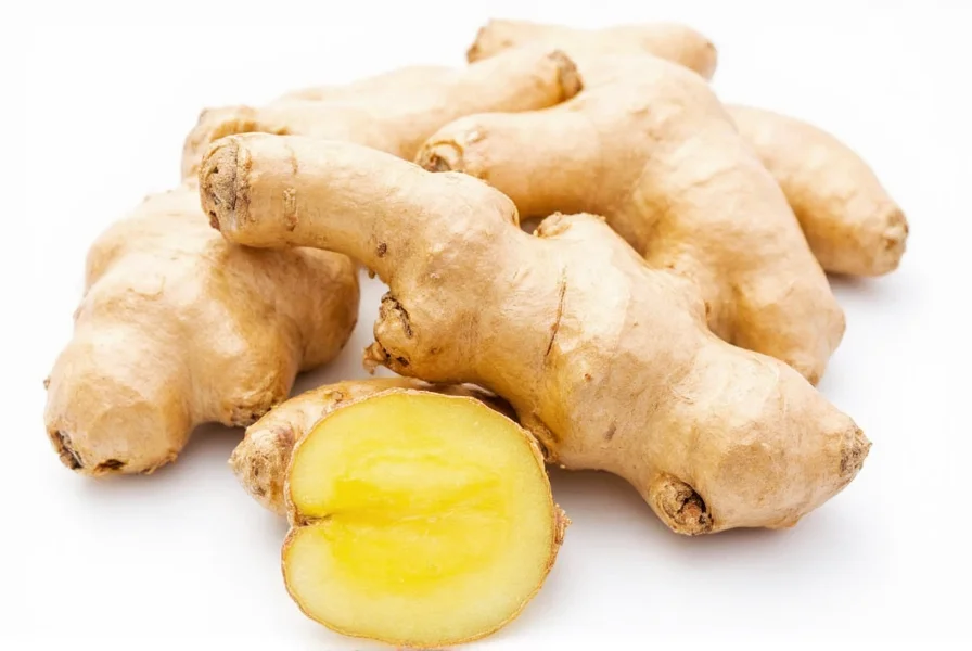 Whole ginger root wrapped in parchment paper inside a labeled freezer bag showing proper freezing technique for ginger preservation