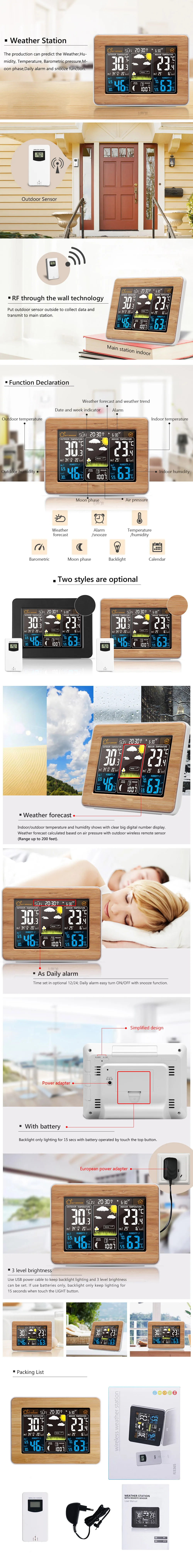 China Factory Directly Sale User-Friendly Snooze Mode Zigbee Wi-fi Home Desk Alarm Clock Wooden Weather Station - ANKUX.COM