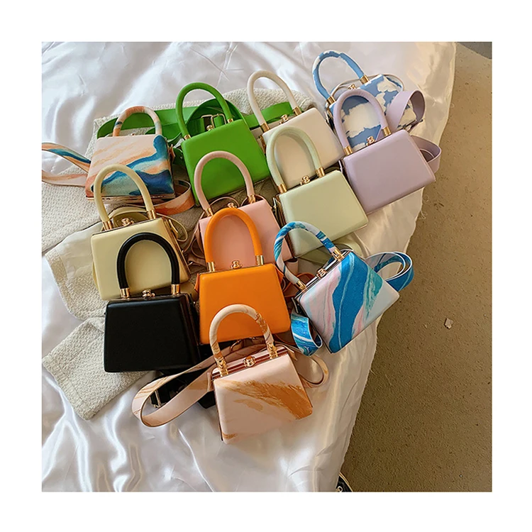 

Summer New Landscape Prints Crossbody Bags Trapezoid Box Hand Bag For Women Wide Strap Purses and Handbags Ladies PU Mini Clutch