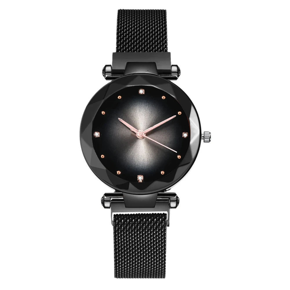 

RTS gradient color dial diamond luxury display Milanese magnet buckle watch ladies quartz wrist watch, As picture