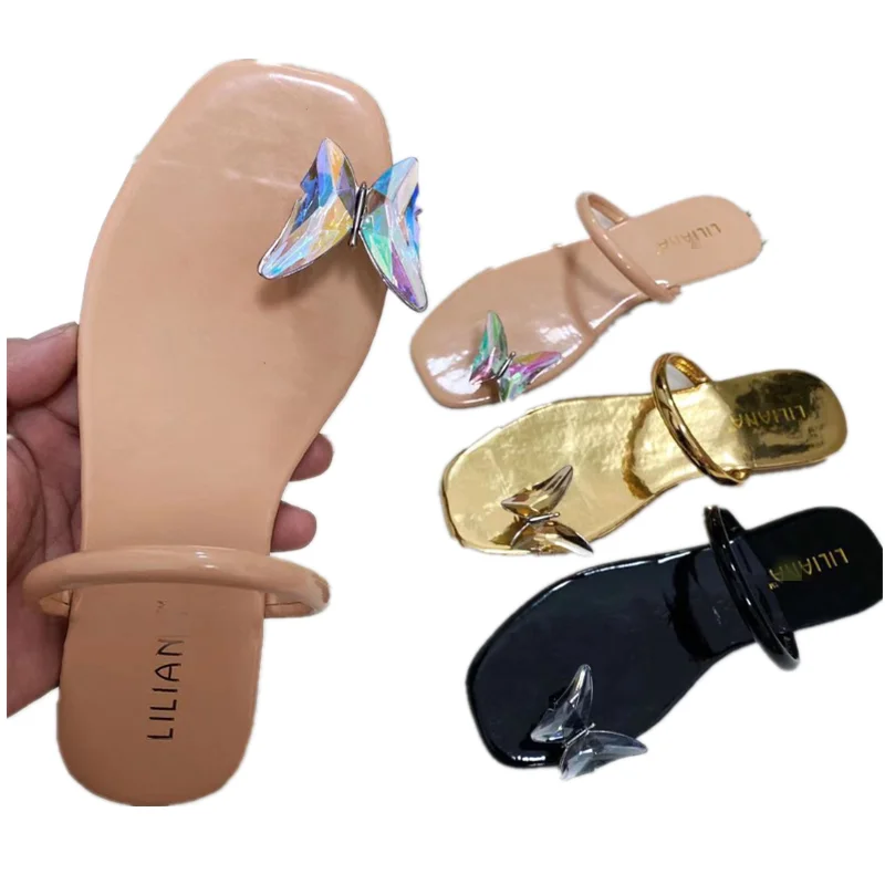 

Wholesale Slippers Sandal Slides Leisure Outdoor Flat Casual Women Slippers Sandal For Ladies Slide Slippers For Girls, Black/apricot/golden