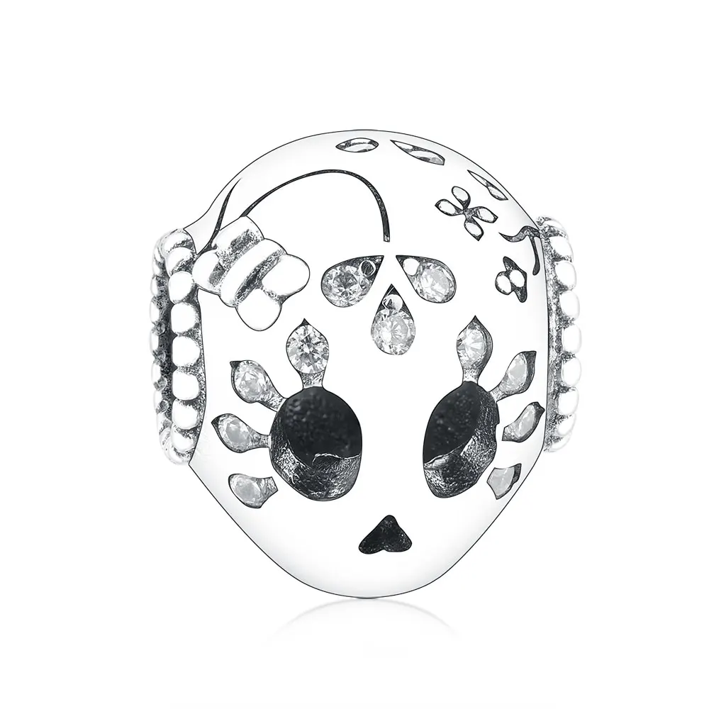 

High Quality Wholesale 925 Sterling Silver Alien Skull Beads Charm For Making Jewelry