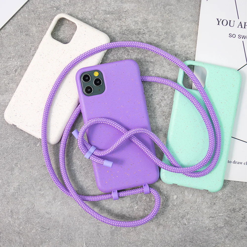 

ODM OEM Compostable Eco Friendly 100% Biodegradable Crossbody Cell Phone Case Lanyard For S21