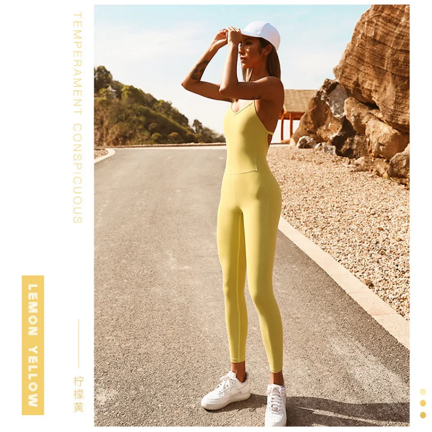

AOAL Womens Nylon Activewear New Arrival Custom Logo Gym Wear Fitness Jumpsuit for Women, Picture shows