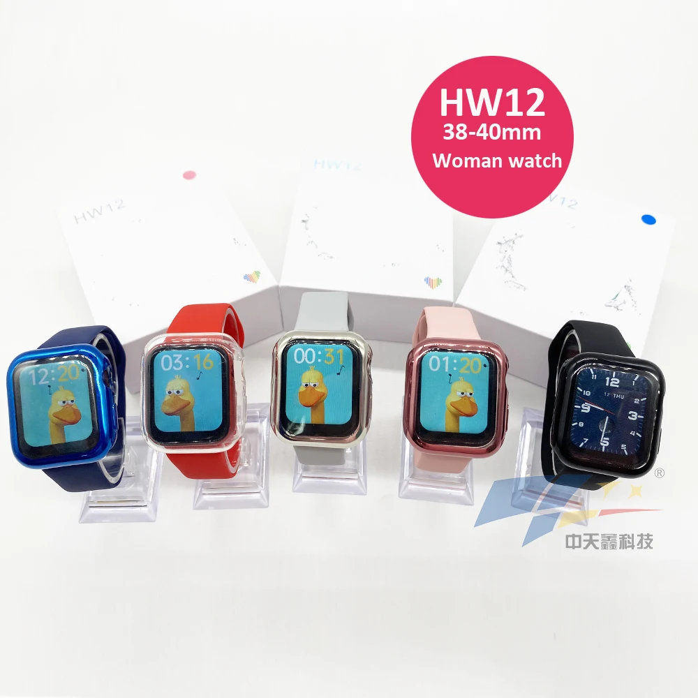 

2021 High-end design HW12 seri 6 hw12 44mm lady watch Encryption protection Push Message APP Control Smartwatch