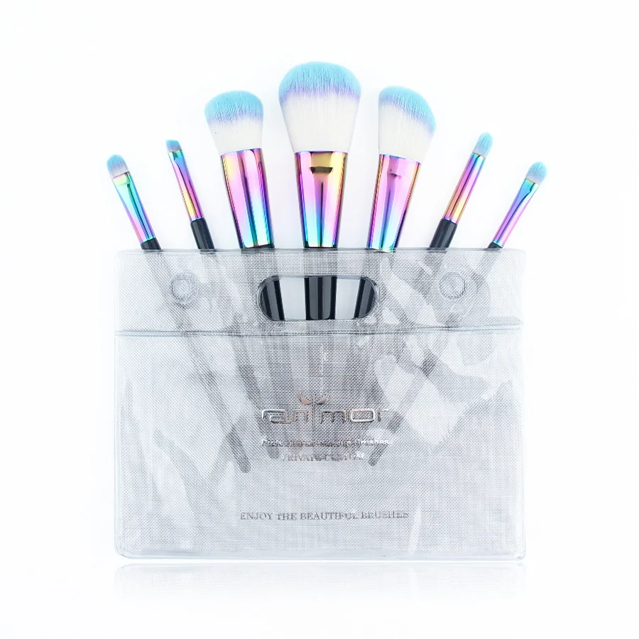 

High Quality 7Pcs Makeup Brush Set Professional Make Up Brushes Cosmetic Tools, Rainbow