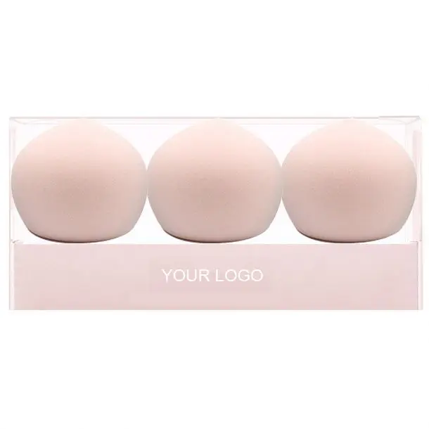 

Newest Design 3pcs Fart Peach Super Soft Become Larger After Water Pink Makeup Beauty Cosmetic Blender Sponge Puff Set, Customized color