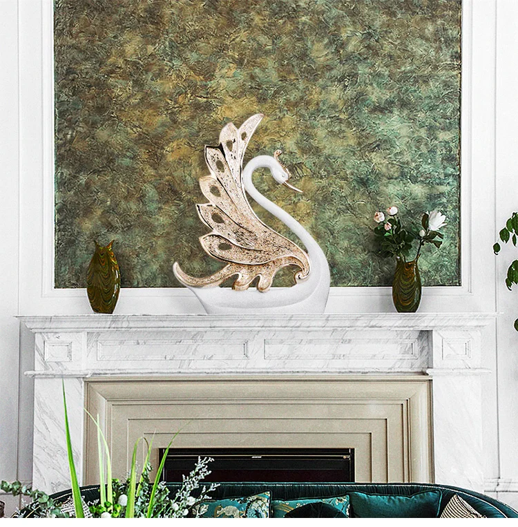 
Handicrafts large small size sculpture polyresin resin swan animal statue 
