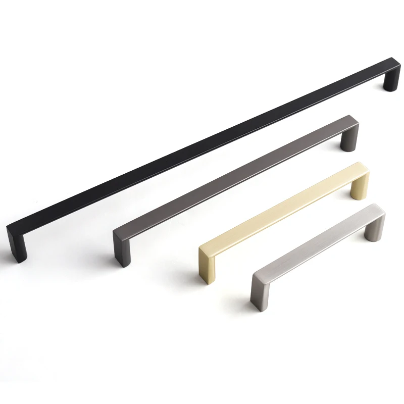Oukali Modern Fashion Furniture Cabinet Handle Wardrobe Kitchen Matt Black Zinc Alloy Drawer 320mm Handles